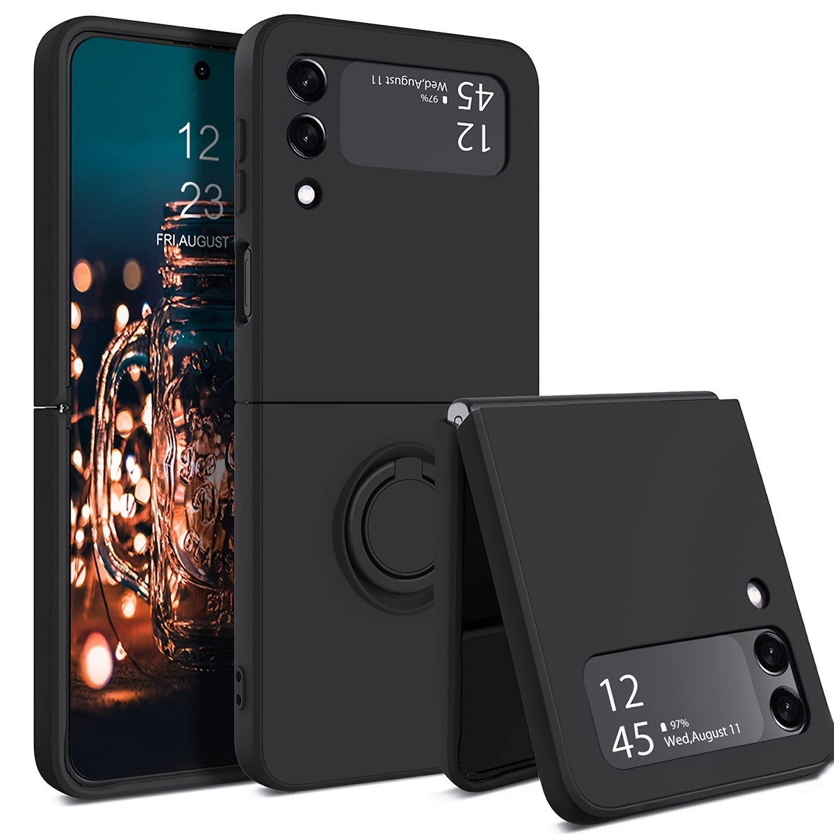Luxury Leather Shockproof Square Case For Samsung Galaxy Z Flip5 Flip4  Flip3 5G