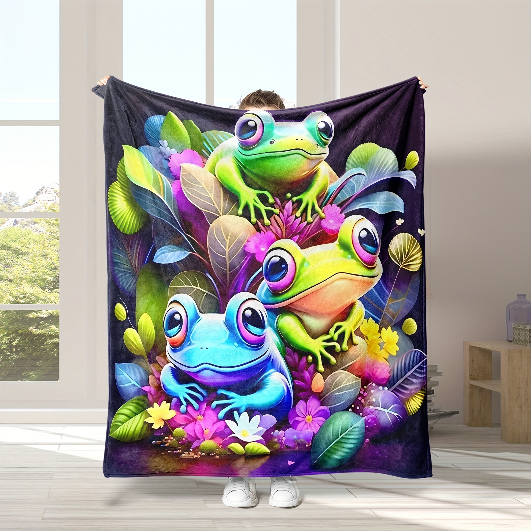 Frog Blanket Gifts Women Cute Frogs Stuff Decor Throw Frog - Temu