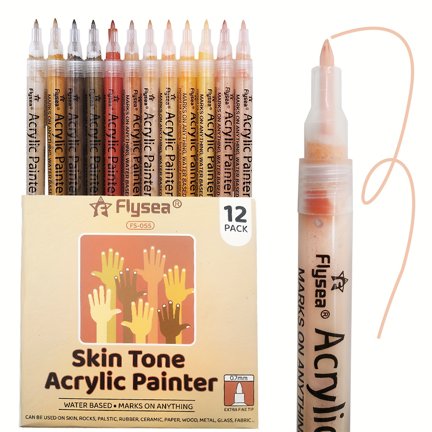 Acrylic Paint Marker Pen 12/28/80Colors Set 0.7MM/3.0MM Acrylic