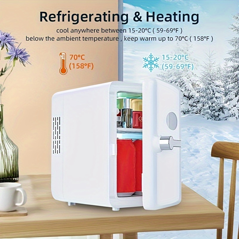 Electric Refrigerator, Mini Fridge, 4 Liter/6 Can Portable Cooler And  Warmer Personal Refrigerator For Skin Care, Cosmetics, Beverage, Great For  Office, Bedroom, Car Kitchen Stuff Small Kitchen Appliance - Temu