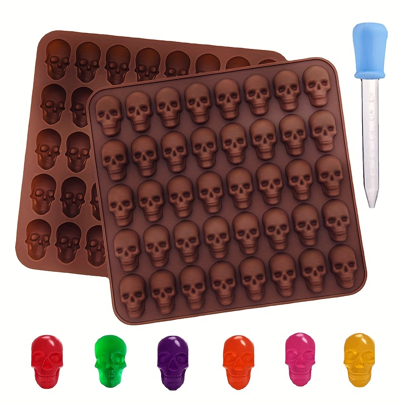 1pc Gummy Skull Candy Molds Silicone Mini Skull Molds 3D Gummie Skull Molds  Sugar Mold Skull Chocolate Mold 40 Cavity Non-Stick Candy Molds for  Chocolate Candies Cookie Jello Ice Cube