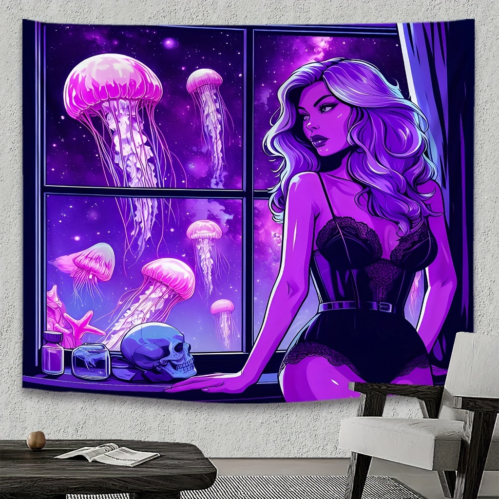 1pc TV Women Tapestry Wall Hanging For Room, Tie Dye Tapestry, Wall Hanging  Dorm Decor, Bedroom Tapestry, Room Decoration Background, With Free Instal