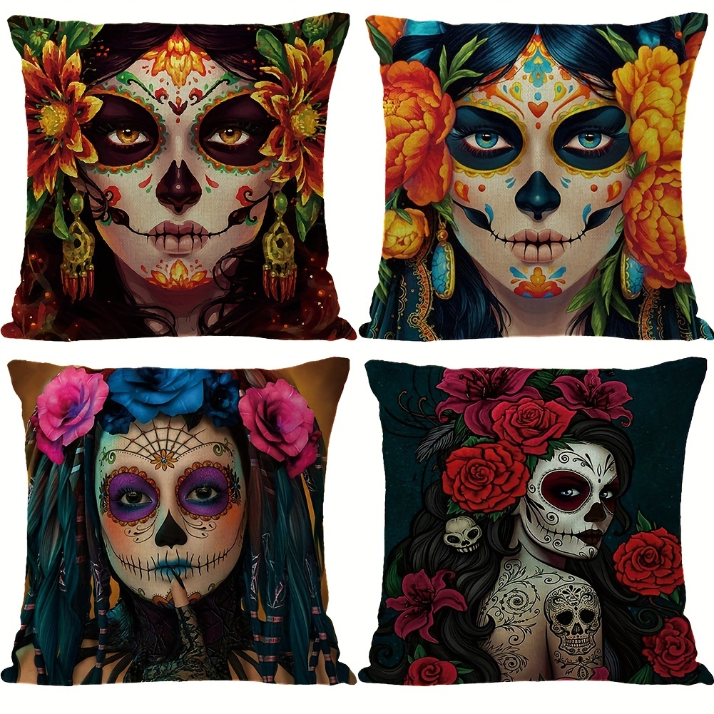  Fundas de asiento de coche estilo Día de los Muertos