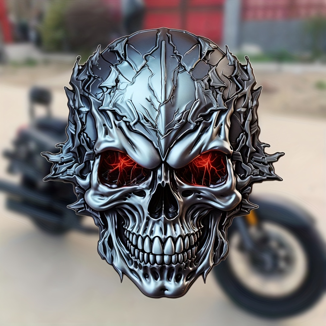 3D Metal Skull Punisher Emblem Sticker 2-Pack, Cars Adornment Metal Sticker  Decals for Cars, Trucks, Motorcycle, Vehicle, Luggage, Laptop (Black)