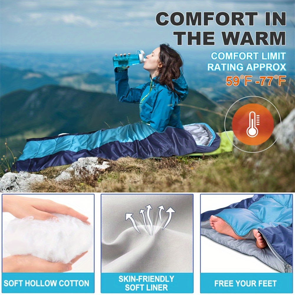 Bolsas de dormir compactas para adultos, ultraligeras, portátil, para todas  las estaciones, adecuado para acampar al aire libre, viajes, hotel, saco