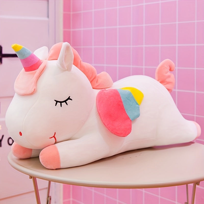 Handytoolinc Almohada larga de unicornio suave de peluche, almohada de  unicornio para dormir, almohada de unicornio de algodón, almohada de – Yaxa  Colombia