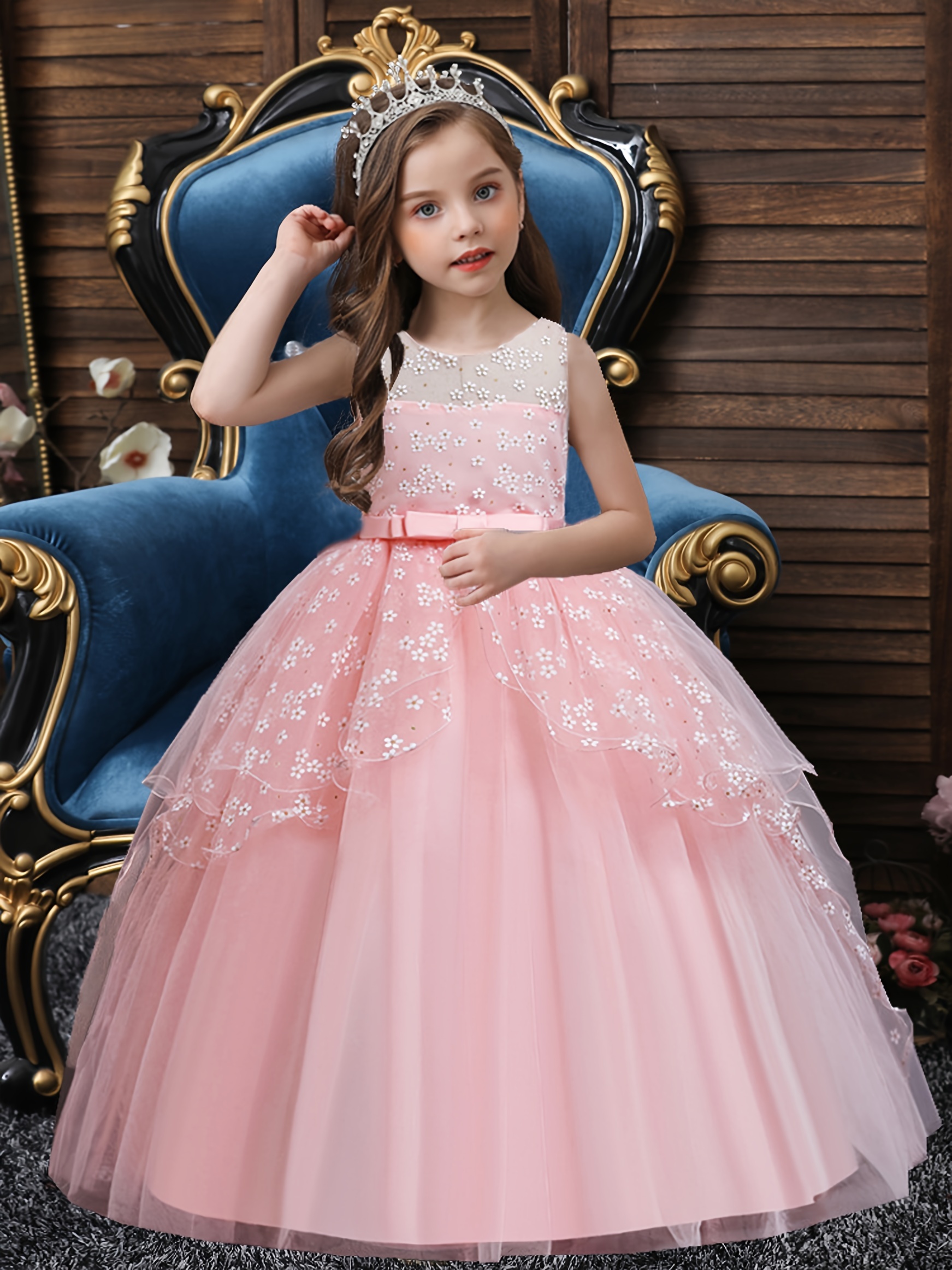 Girl Long Sleeve Princess Dress - Temu Canada