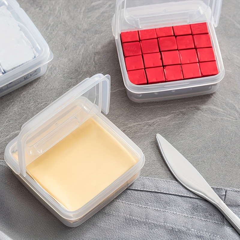 Cow Cheese Slice Holder, Plastic Containers with Lids, Sliced Cheese  Container for Fridge, Plastic Refrigerator Storage Cheese Box, Cheese  Container, Cheese Slice Storage Box, Square Refrigerator Box for Food  Storage and Oragnization