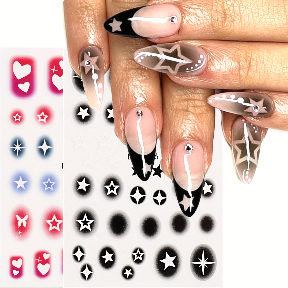 Kawaii 3D Kirby Charms Press on Nail/ Star Fake Nails/ Y2K 