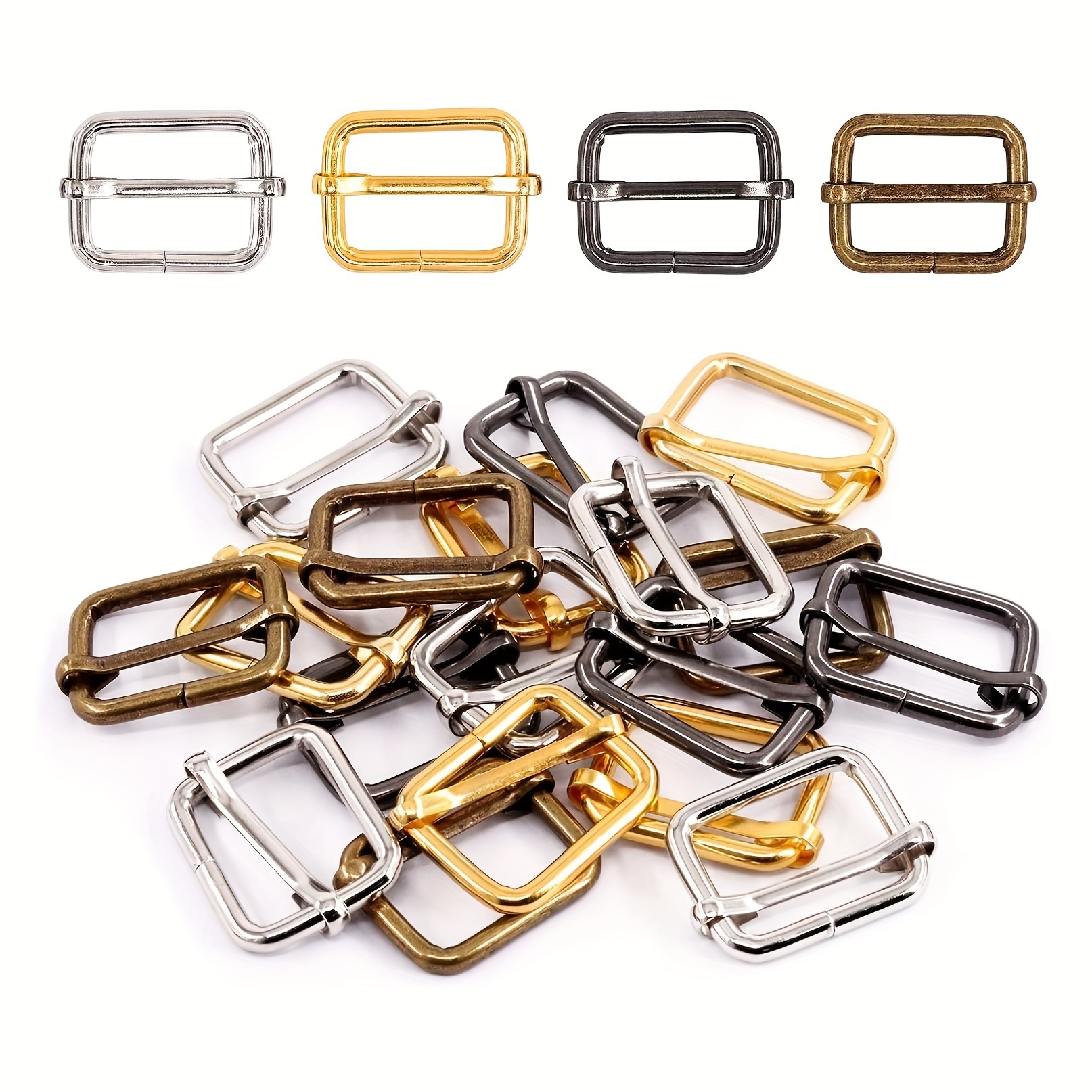 Tebru Bag Making Supplies,10Pcs 32mm Metal Tail Clip with Key Ring  Hand-made DIY Bag Purse Making Supplies,Bag Strap Clip 