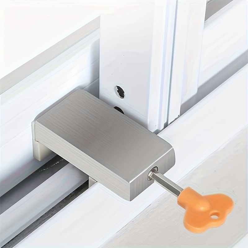 Juego de 2 cerraduras para ventanas corredizas con llave, aleación de  aluminio ajustable para ventanas correderas verticales y horizontales