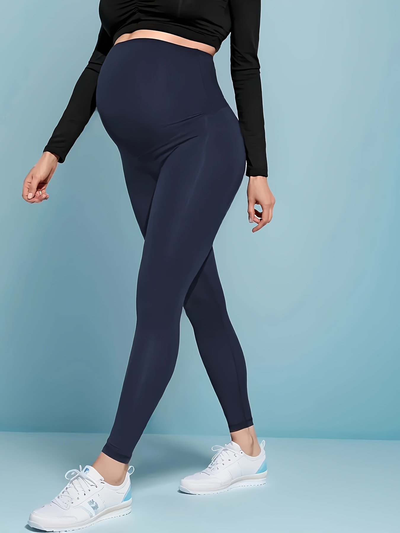 Women's Maternity Solid Comfy Yoga Sports Pants Pregnant - Temu Canada