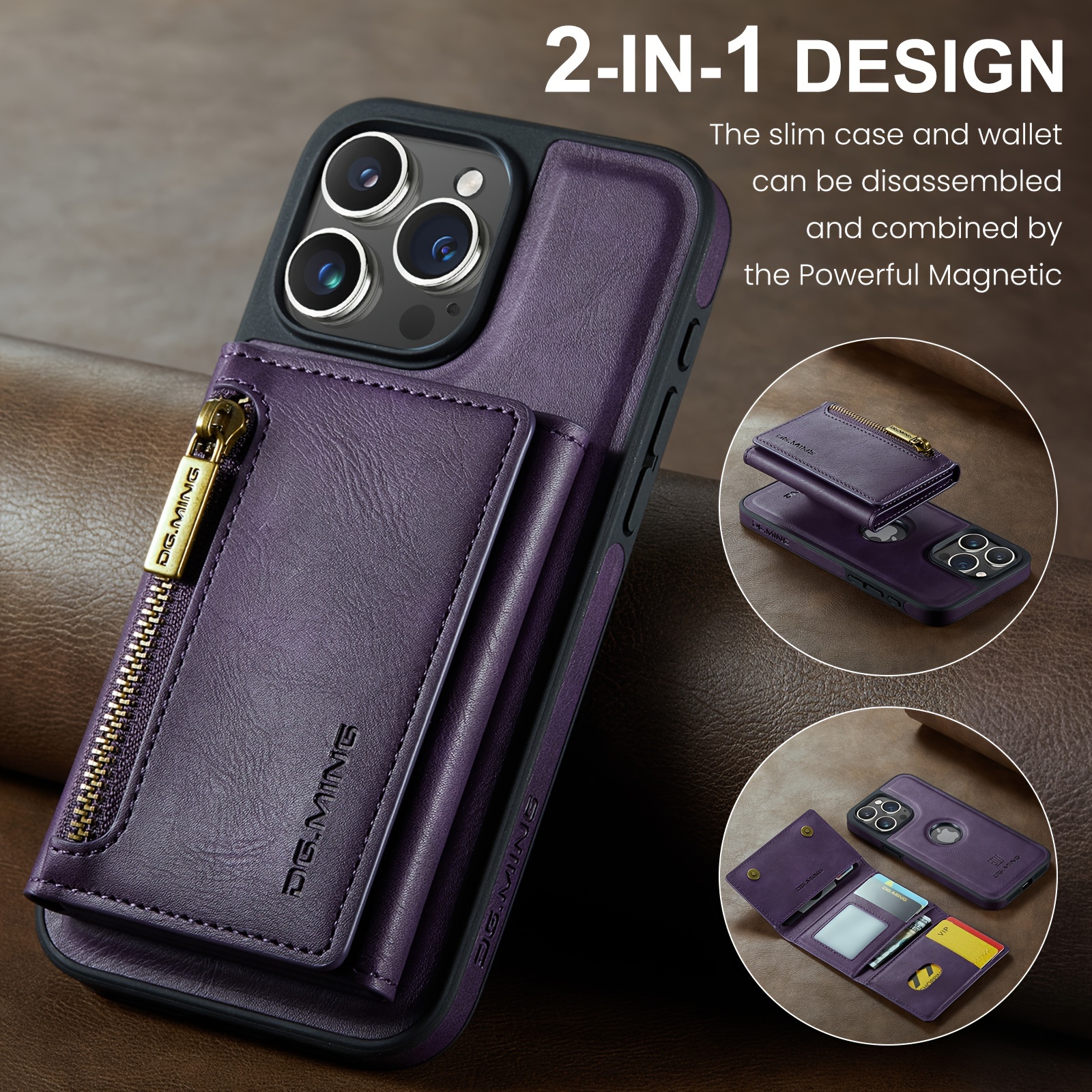 Cartera MagSafe de tela elástica con capacidad para 5 tarjetas, compatible  con iPhone 13 y iPhone 12 Series, el tarjetero magnético desmontable es un
