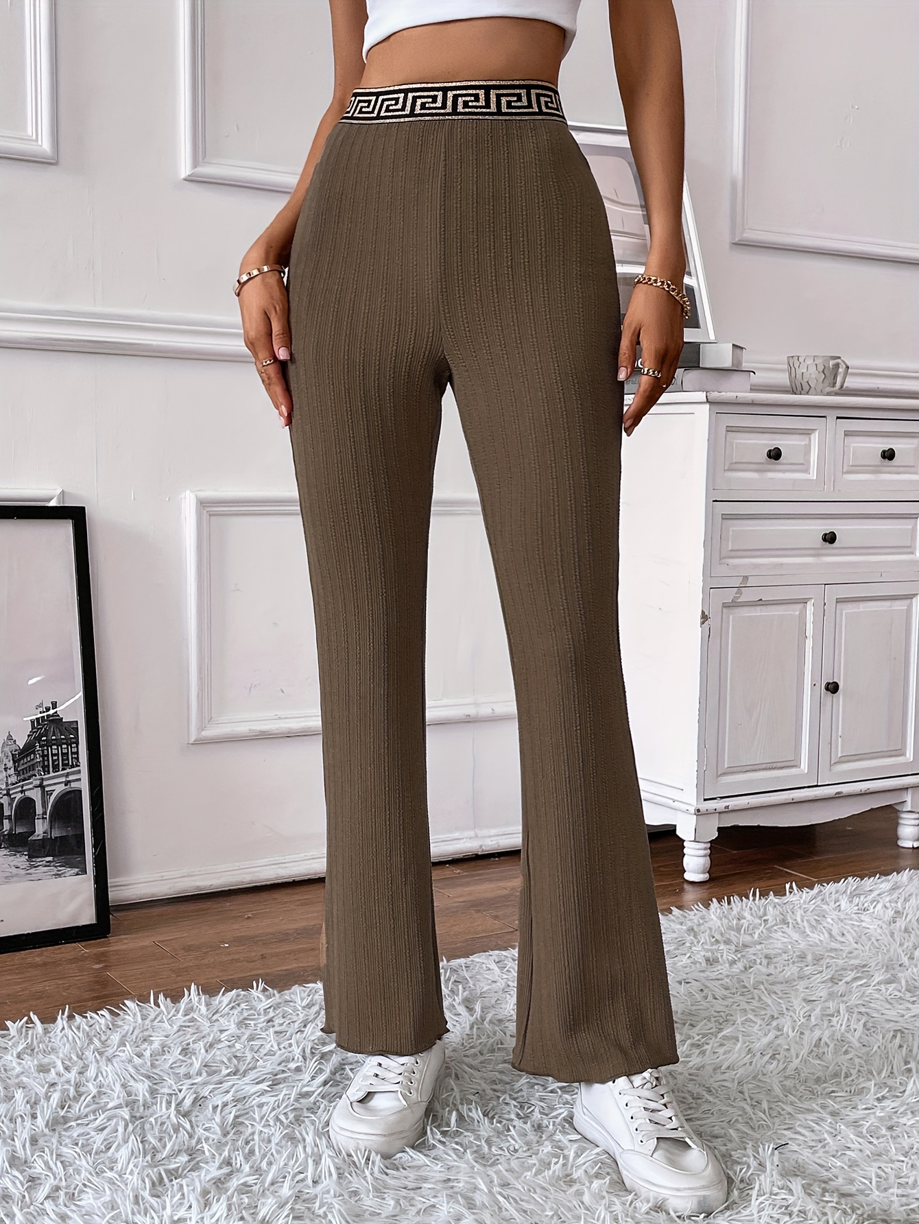 SHEIN SHEIN PETITE Elastic Waist Wide Leg Pants 15.49