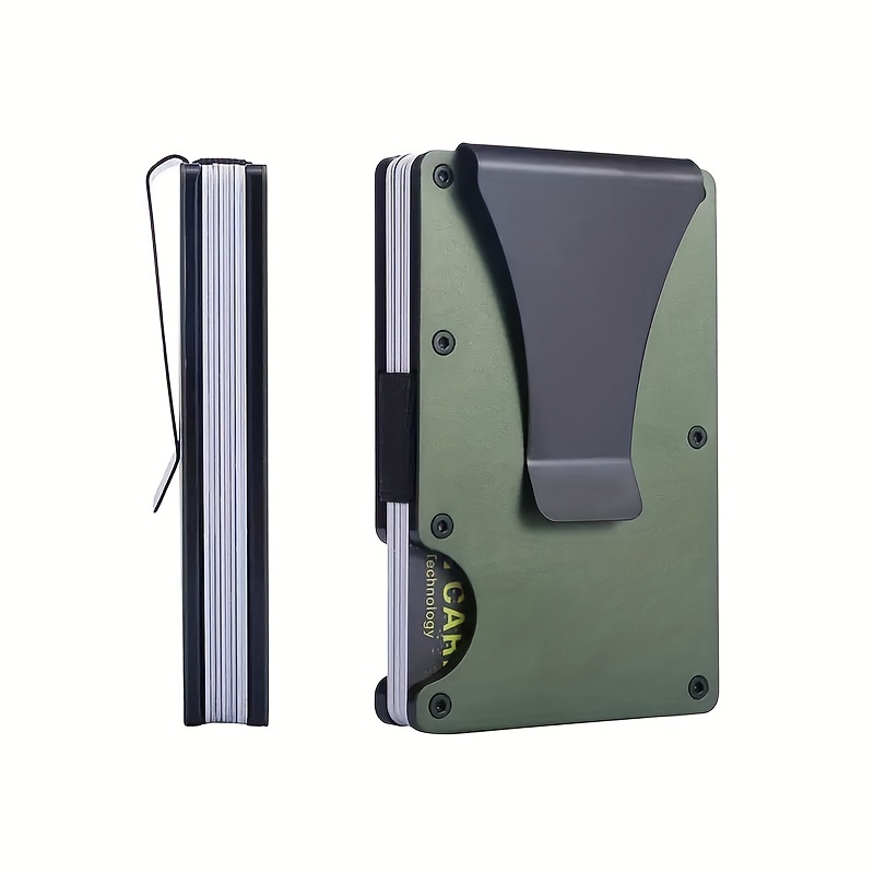 Geometric Pattern Pu Portable Ultra-Thin Minimalist 6-Card Holder