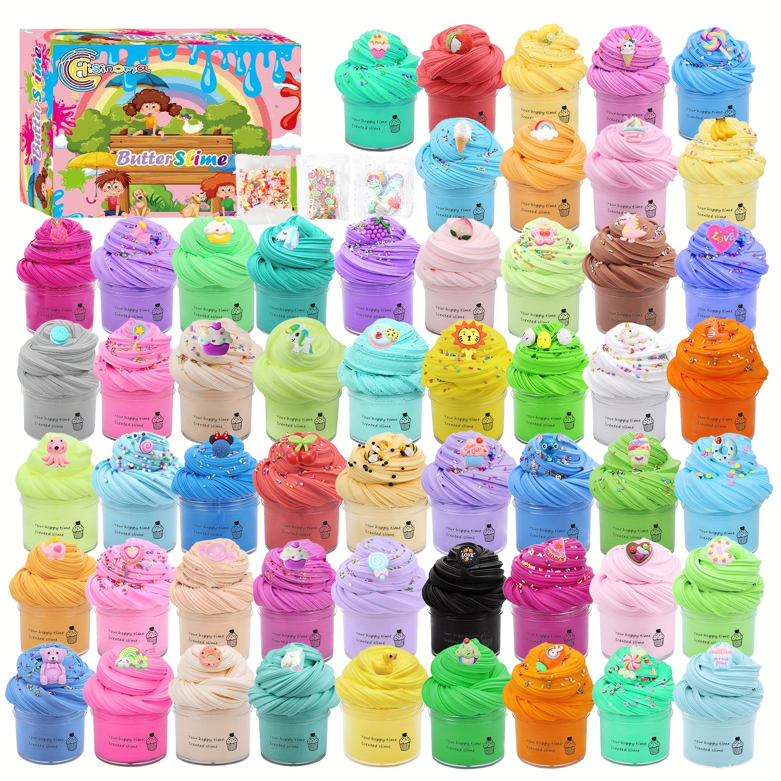 2 colores DIY Butter Slime Best Gifts Slime Cup Toy para niños niñas  (púrpura blanco)