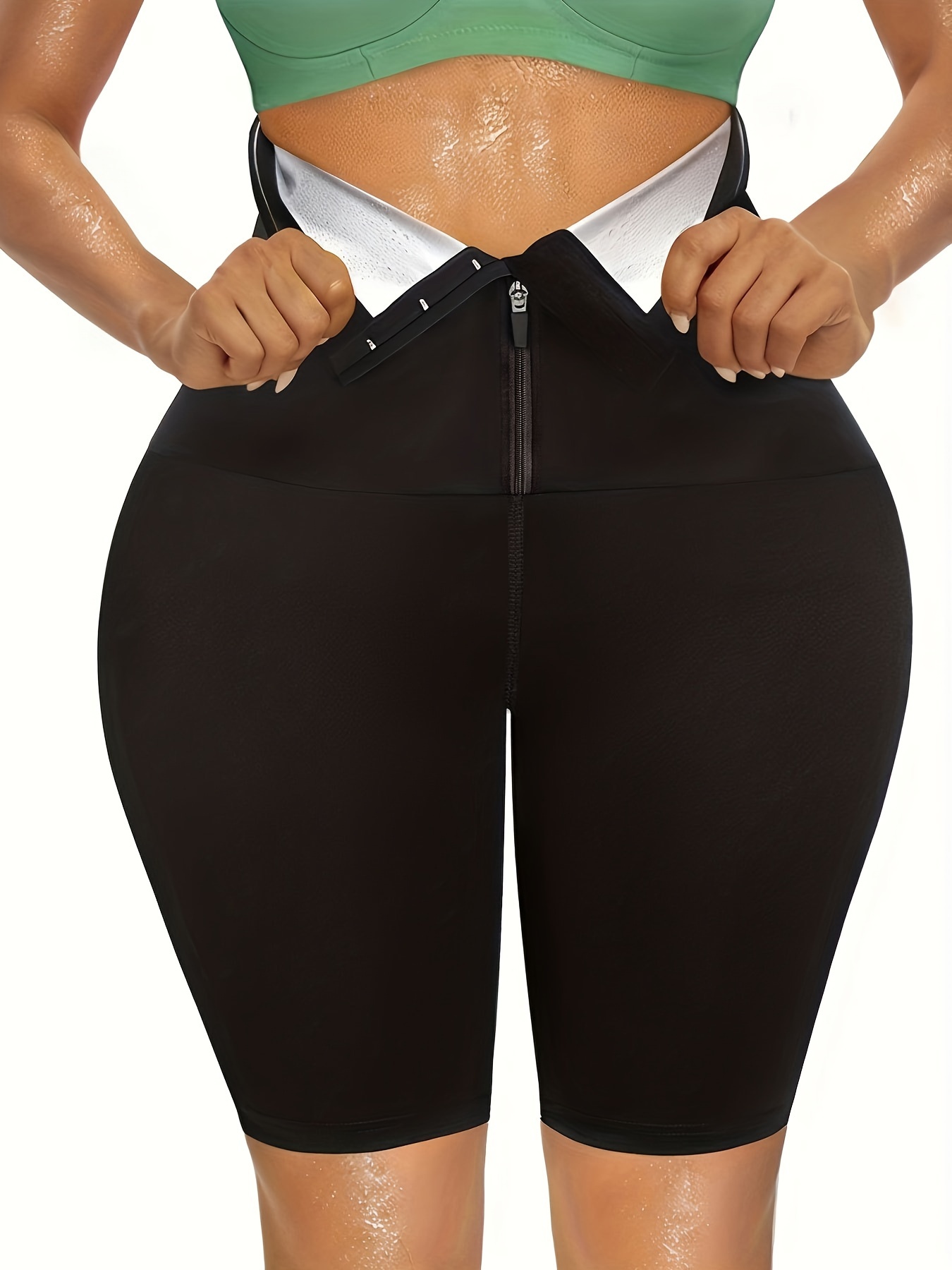 Women's Neoprene Sauna Sweat Shorts Pocket Weight Loss - Temu Canada