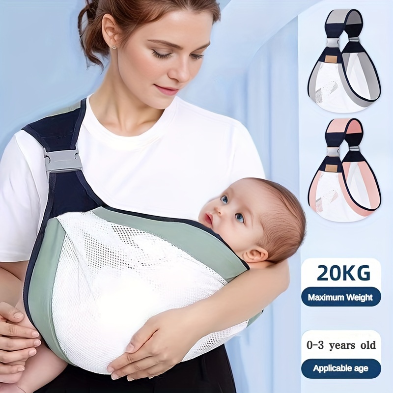 Portabebés, recién nacido a niño, ajustable, transpirable y manos libres  portabebés Sling (gris)