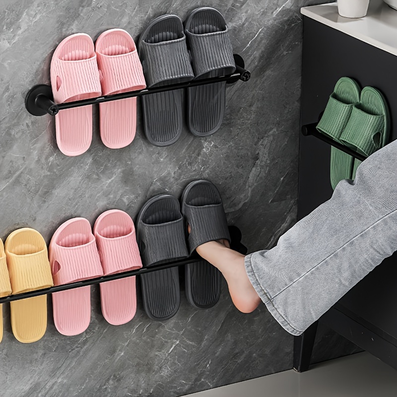 TureClos Bathroom Slipper Rack Wall Mounted Shoes Hanger Organizer