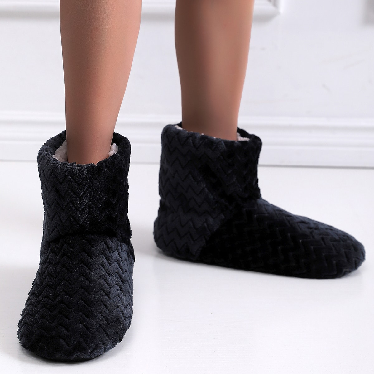 Black slipper boots online uk