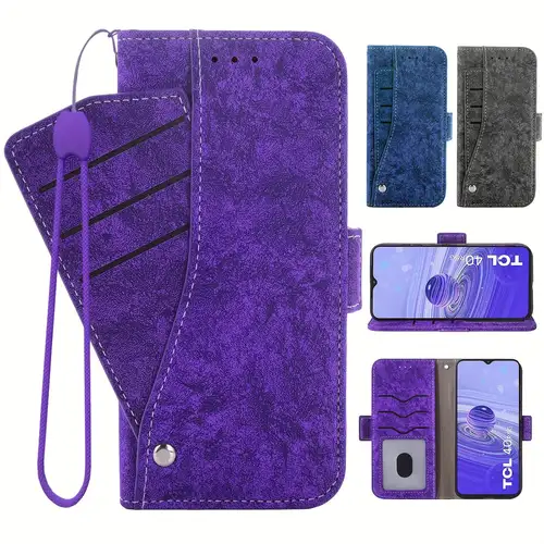 TCL 40 SE Plain Book Flip Cases  Mobile Phone Cases & Accessories