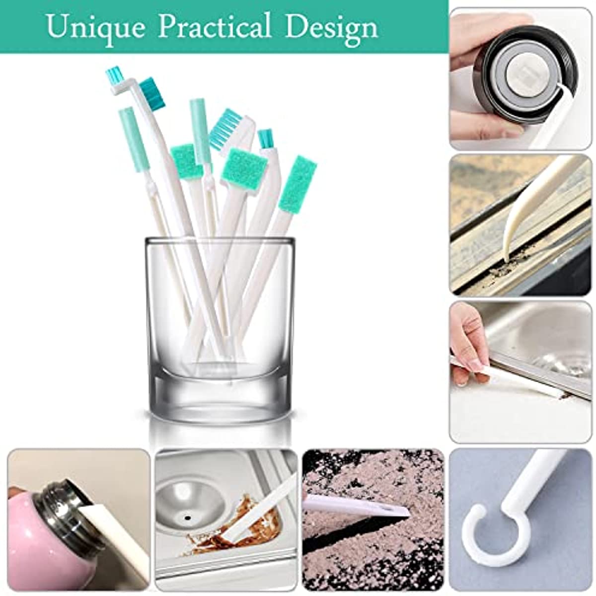 50Pcs Cleaning Brush Kit 17cm Straw Tube Pipe Cleaner Brush Drinking Straw  Milk Bottle Water Cup White Plastic Handle Cleaner Brush