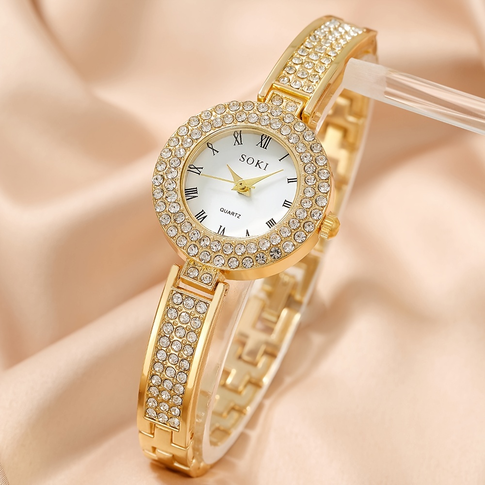 Reloj De Pulsera Para Mujer Cuarzo Dorado Ocio Con Esfera Pequeña Elegante  Lujo 
