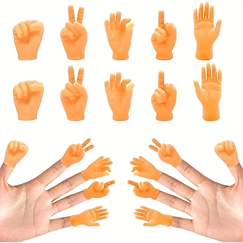 5pcs Middle Fingers Tiny Hands - Mini Hands Finger Hands For Your Finger  Hands - Fake Hand Tiny Middle Finger Hand Puppets For Adults - Rubber Hand  Sm
