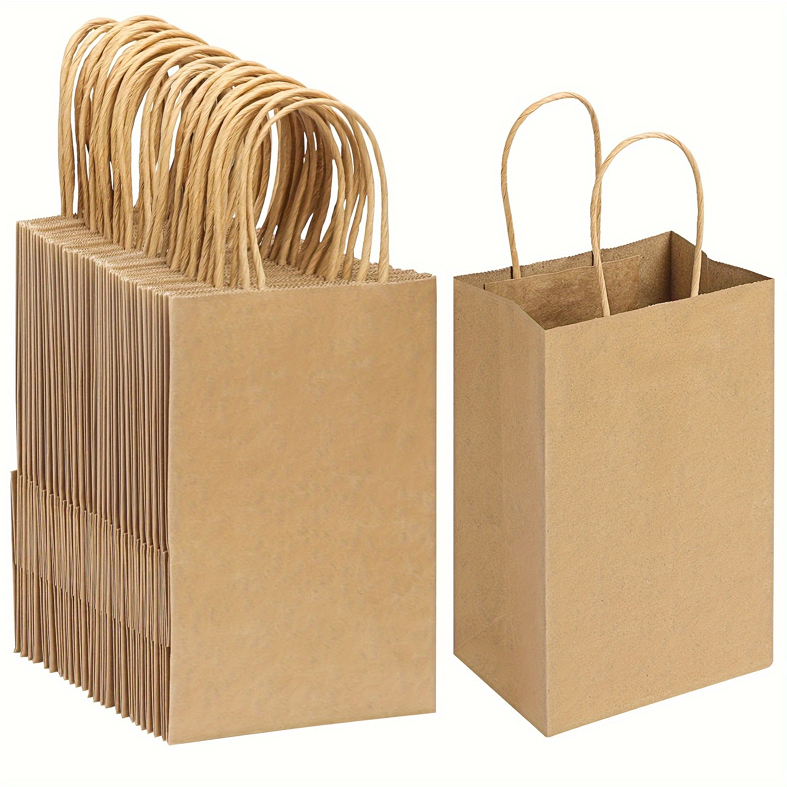 25 Bolsas Regalo Pequeñas Papel Natural Liso Bolsas Regalo - Temu