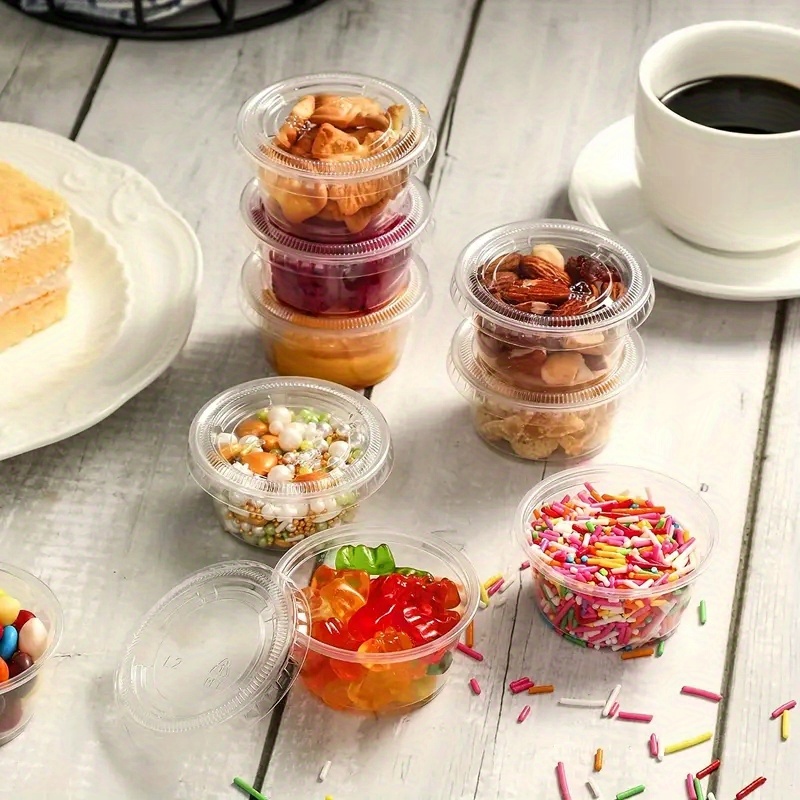 Disposable Plastic Sauce Cups with Lids Jelly Dessert Yogurt Bowl Small Mini  Box for Home Party - China Soup Cups and Sauce Container price