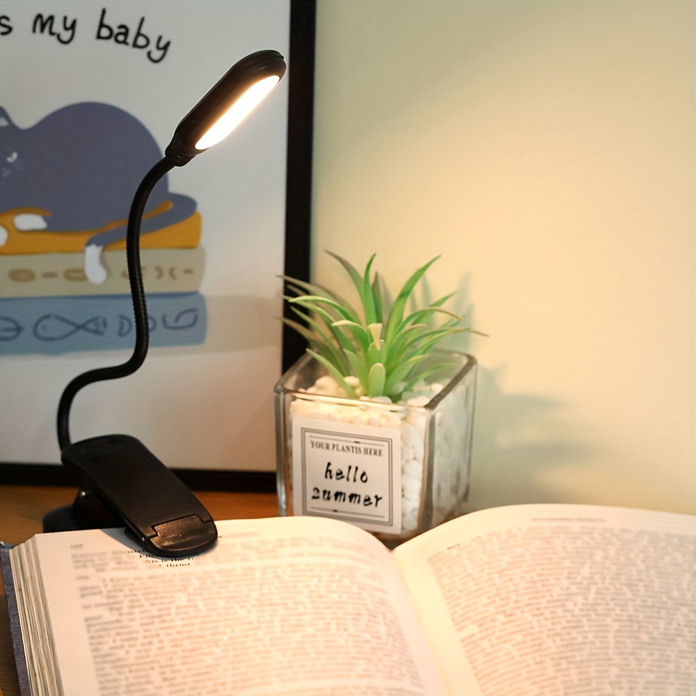 5 LED Book Light luce di lettura protezione per gli occhi Mini lampada da  scrivania da studio regolabile lampada da lettura flessibile a Clip facile  alimentata a batteria