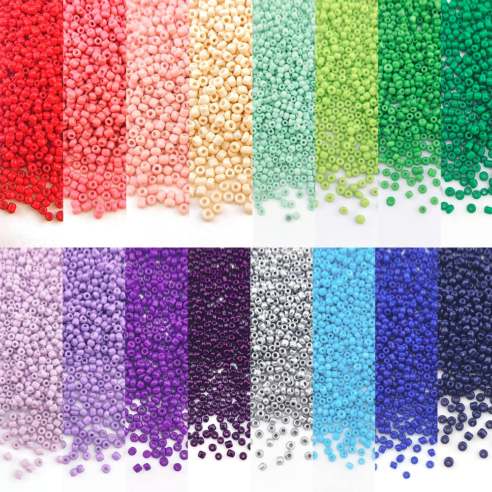 Craft Seed Beads,14400pcs Glass Seed Beads Color Seed Beads Small Beads  With Bead Threader, Scissor And Other Tools -z