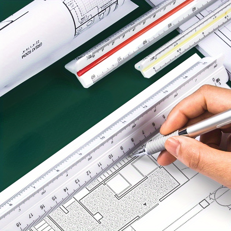 2 Pack 6 Inch Architectural Rulers, Small Scale Ruler Pocket Mini Engineer  Scale Ruler for Architects Engineering, Artists, Draftsman Drawing