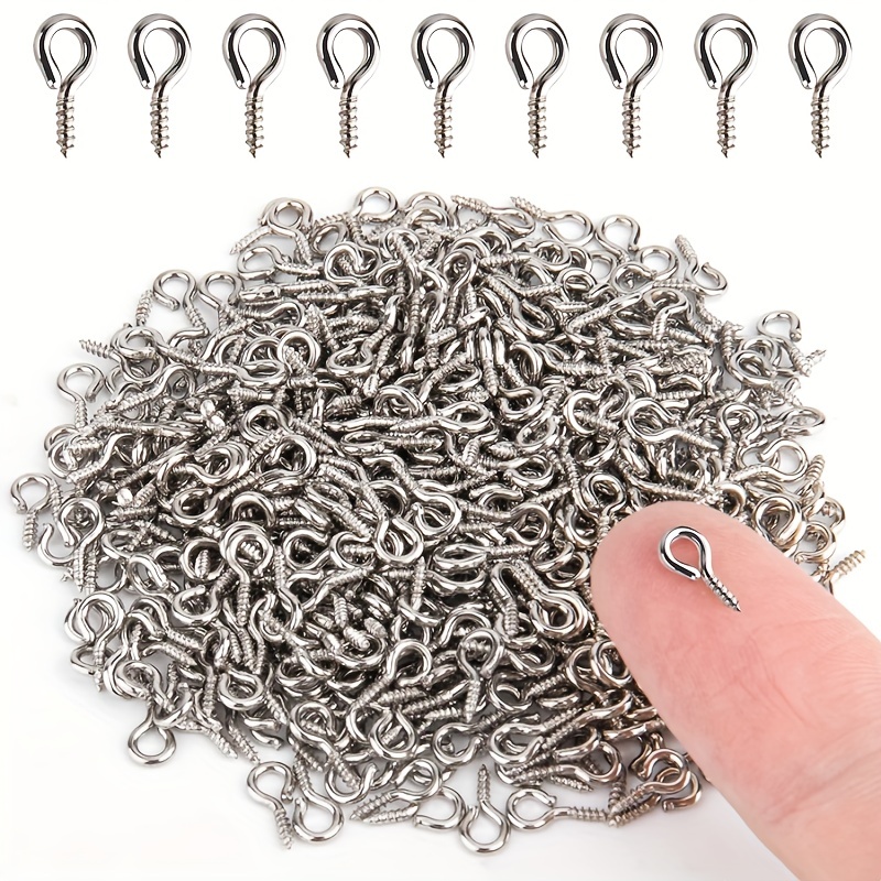 100pcs Carbon Steel Screw-In Hooks Question Hanger Home Clothing Storage  Hooks Hook Hanging Clothes Hook Sheep'S Eye Nail Hook - AliExpress