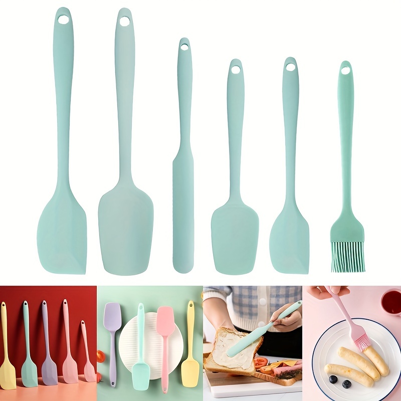5Pcs Cooking Silicone Baking Tool Set - 1 Brush, 1 Whisk, 2 Silicone  Spatula & 1 Slotted Spoon- Heat Resistant Spoonula Kitchen Utensils Kit,  Easy Bake Tools 