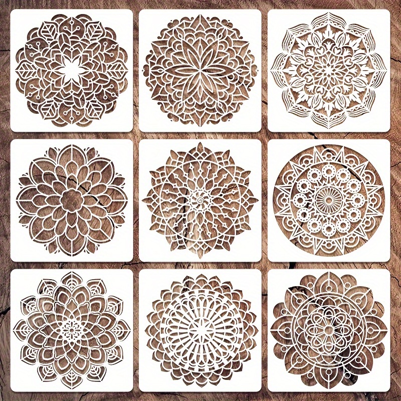40 Pieces Geometric Stencils Painting Templates for Scrapbooking Cookie  Tile Furniture Wall Floor Decor Craft Drawing Tracing DIY Art Supplies, 5.1  x 5.1inch