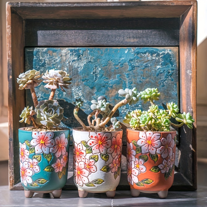Kit de pintura de cerámica diy, kit de jardinera suculenta