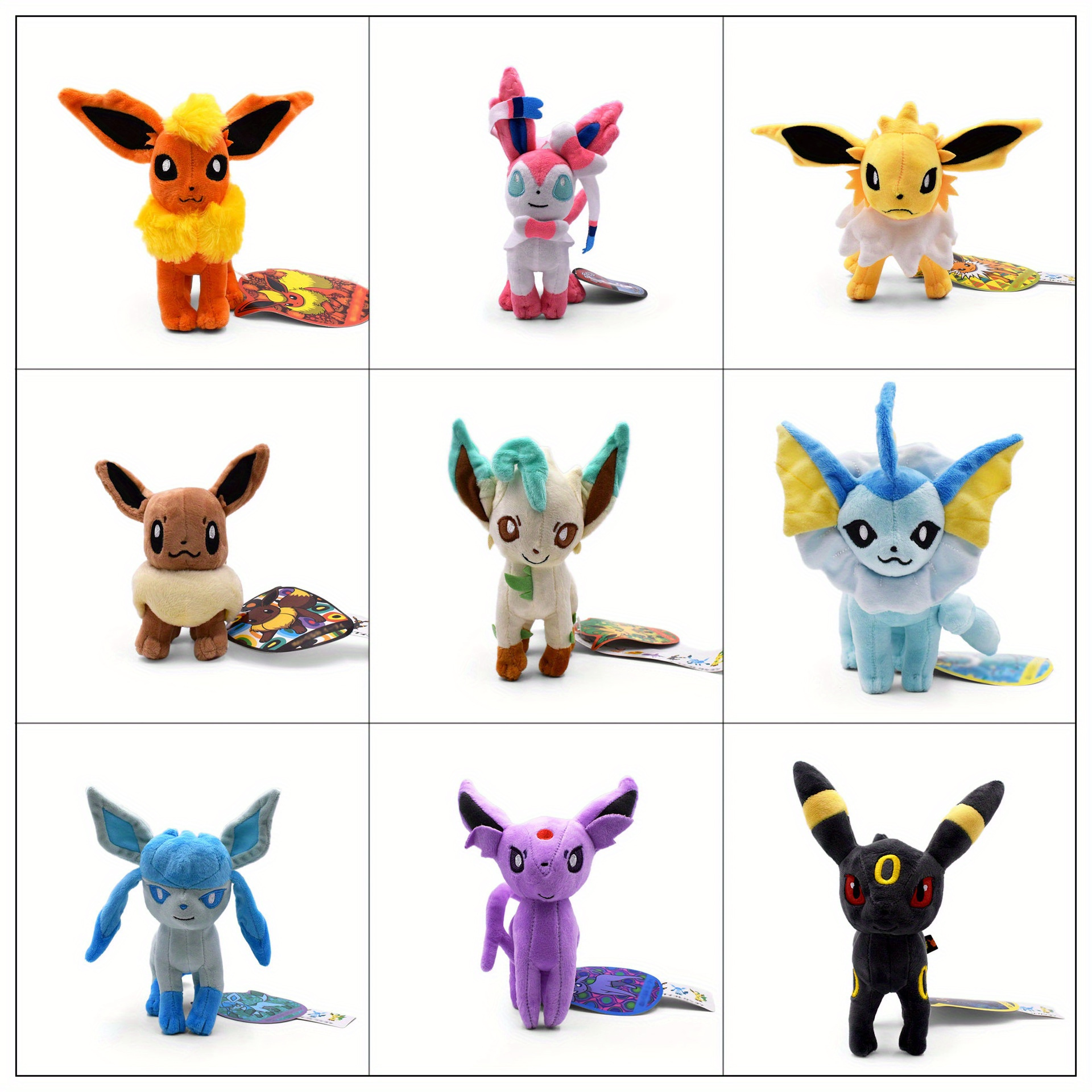  Pokemon 8 Espeon & Umbreon Plush 2-Pack - Officially Licensed  - Eevee Evolution - Add to Your Collection! Quality & Soft Collectible  Stuffed Animal Toy - Great Gift for Kids, Boys