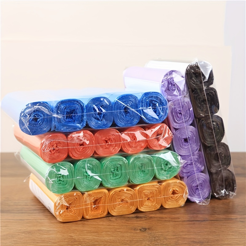 5 Rolls Small Trash Garbage Bags, 4 Gallon Strong Thin Material Disposable  Kitchen Garbage Bags, Durable Plastic Trash Bags for Office Home Bedroom