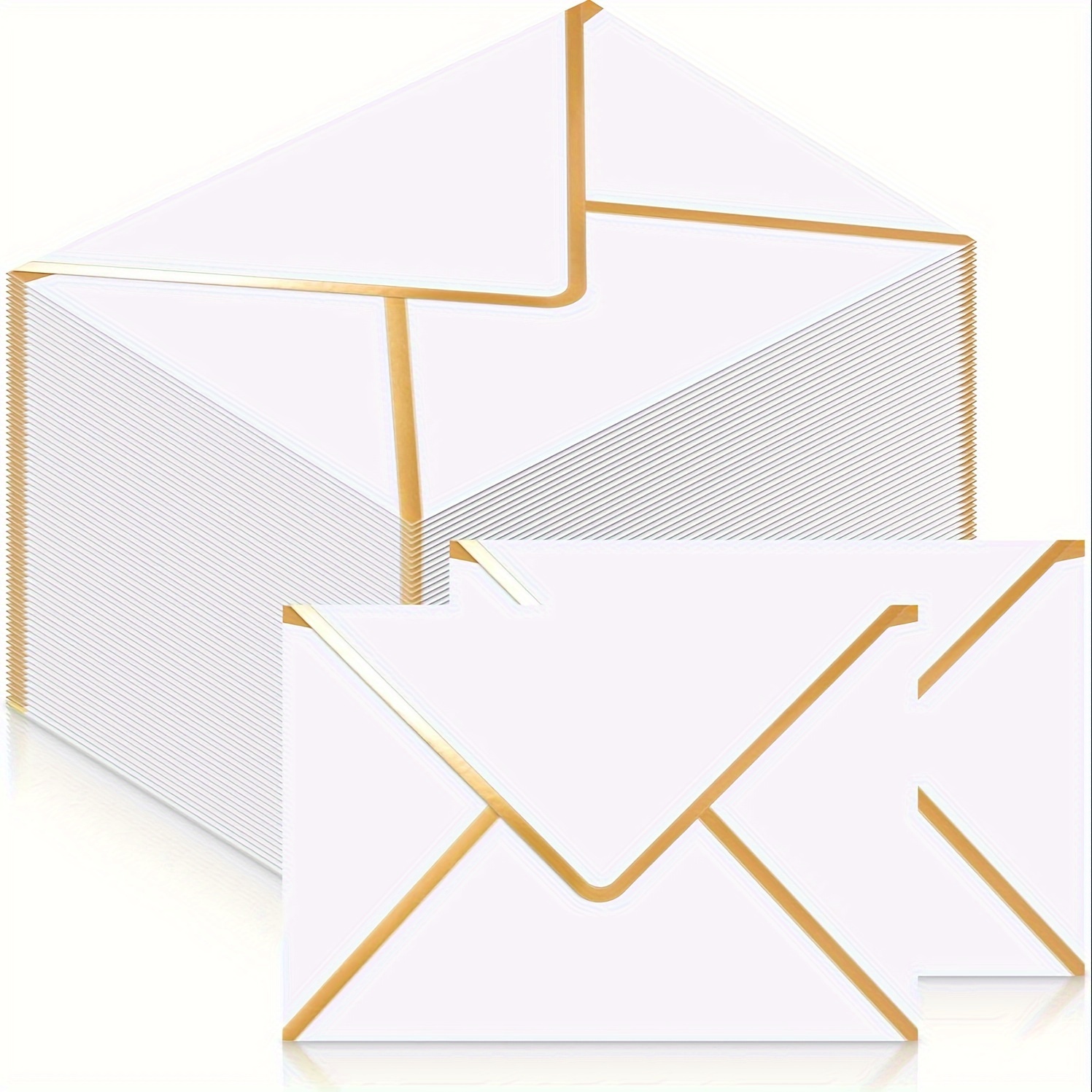 White Simple Blank Wordless Envelope Saliva Glue 4*9 - Temu