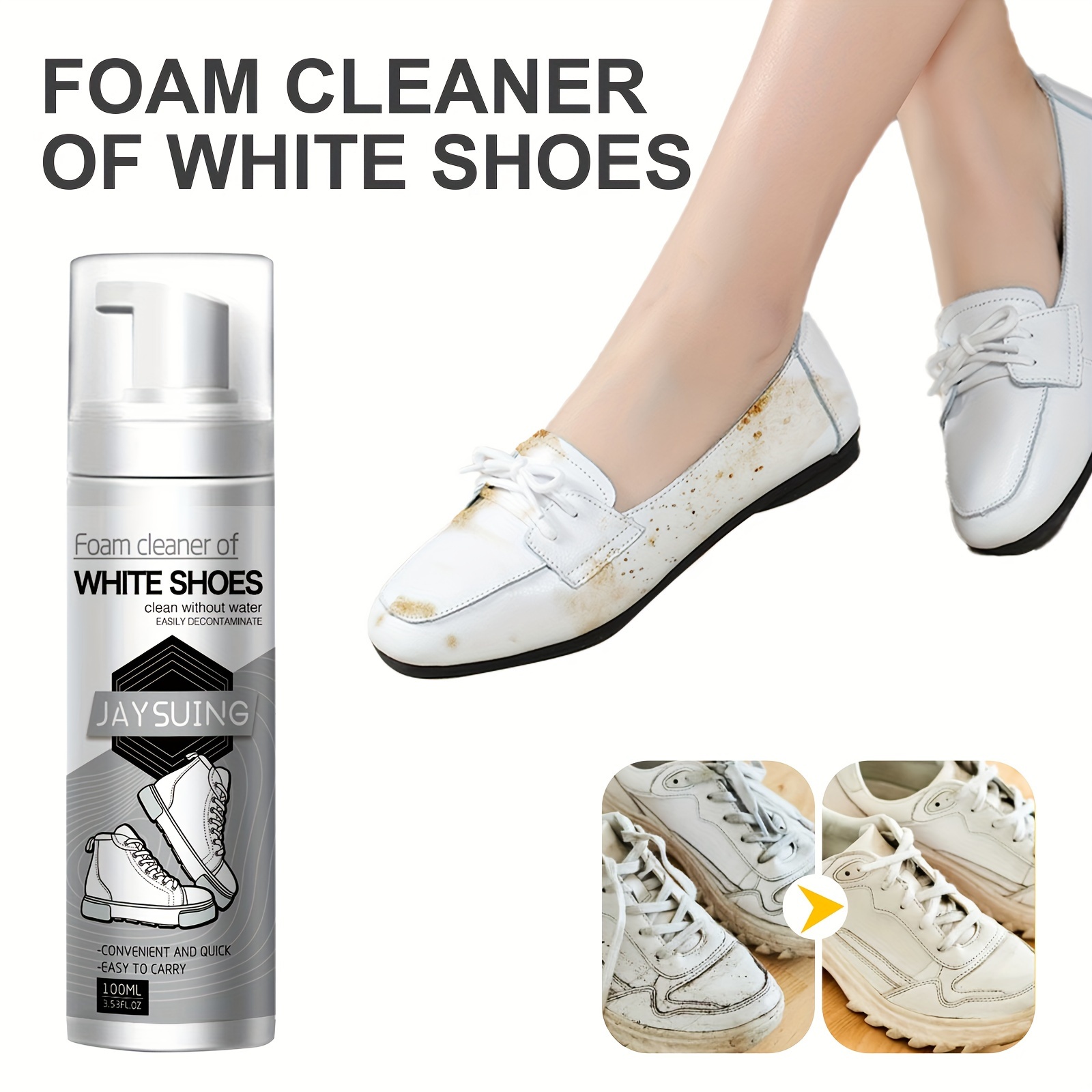  Crema de limpieza de zapatos blanca de 3.53 oz, removedor de  manchas de zapatos para blanco, limpiador de zapatos para zapatos blancos,  gel limpiador de blanqueamiento de zapatos, removedor de manchas