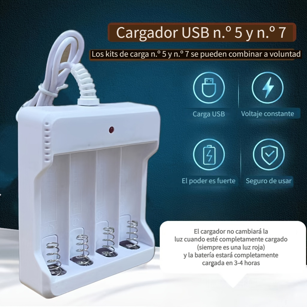 Nuevo Cargador Universal Batería Usb Cargador Rápido Pilas - Temu Chile
