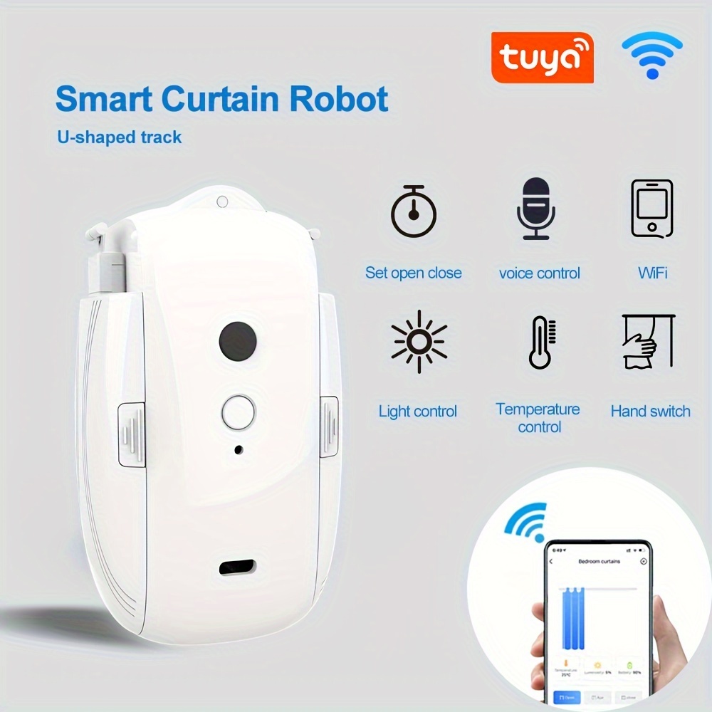 Robot De Rideau Automatique Intelligent Détachable Rechargeable 3 En 1 Avec  Piste Tuya Application Intelligente Contrôlée Ble Ouvre-rideau Interrupteur  Vocal Télécommandé Alexa Google Home