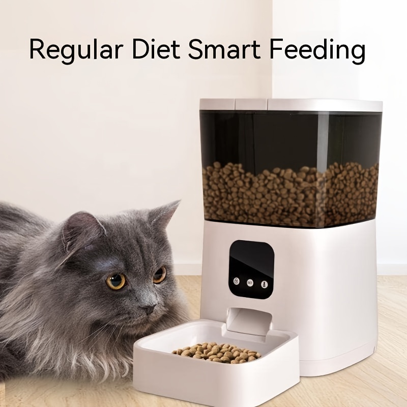 Comedero automático para gatos, dispensador de alimentos secos para gatos  con temporizador de 3 litros con diseño sin obstrucciones, alimentador