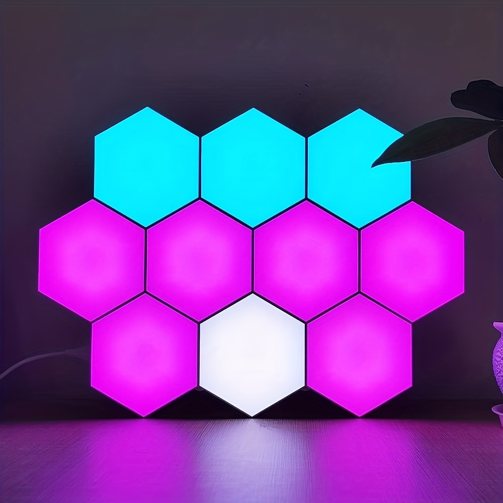 POGLIP Enseigne Au Néon Hexagone Lumière Rougeoyante Espace Vide Électrique  Hexagonal Lumineux Drapeau De Jardin Drapeau Décoratif Maison Bannière  12x18 Pouces 