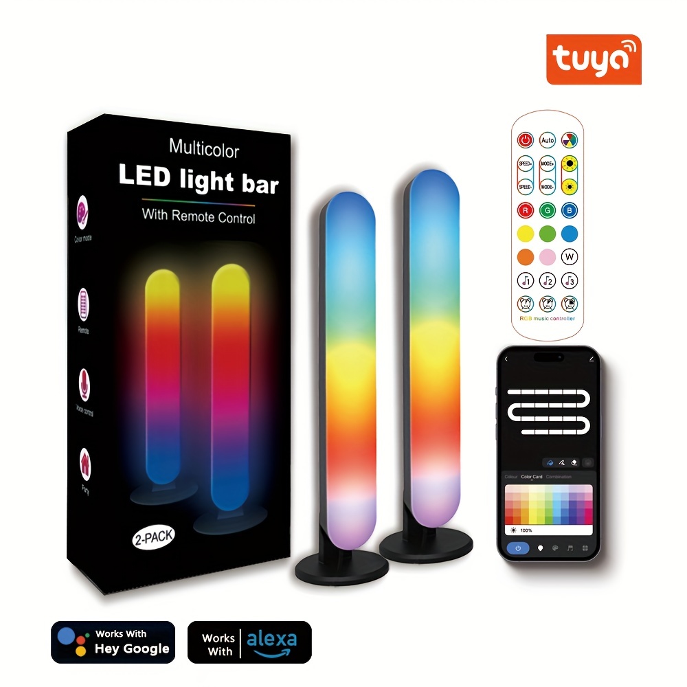 Barre de lumière RGB à 32 LED colorée, niveau musical, lumière de nuit pour  atmosphère intérieure - AliExpress