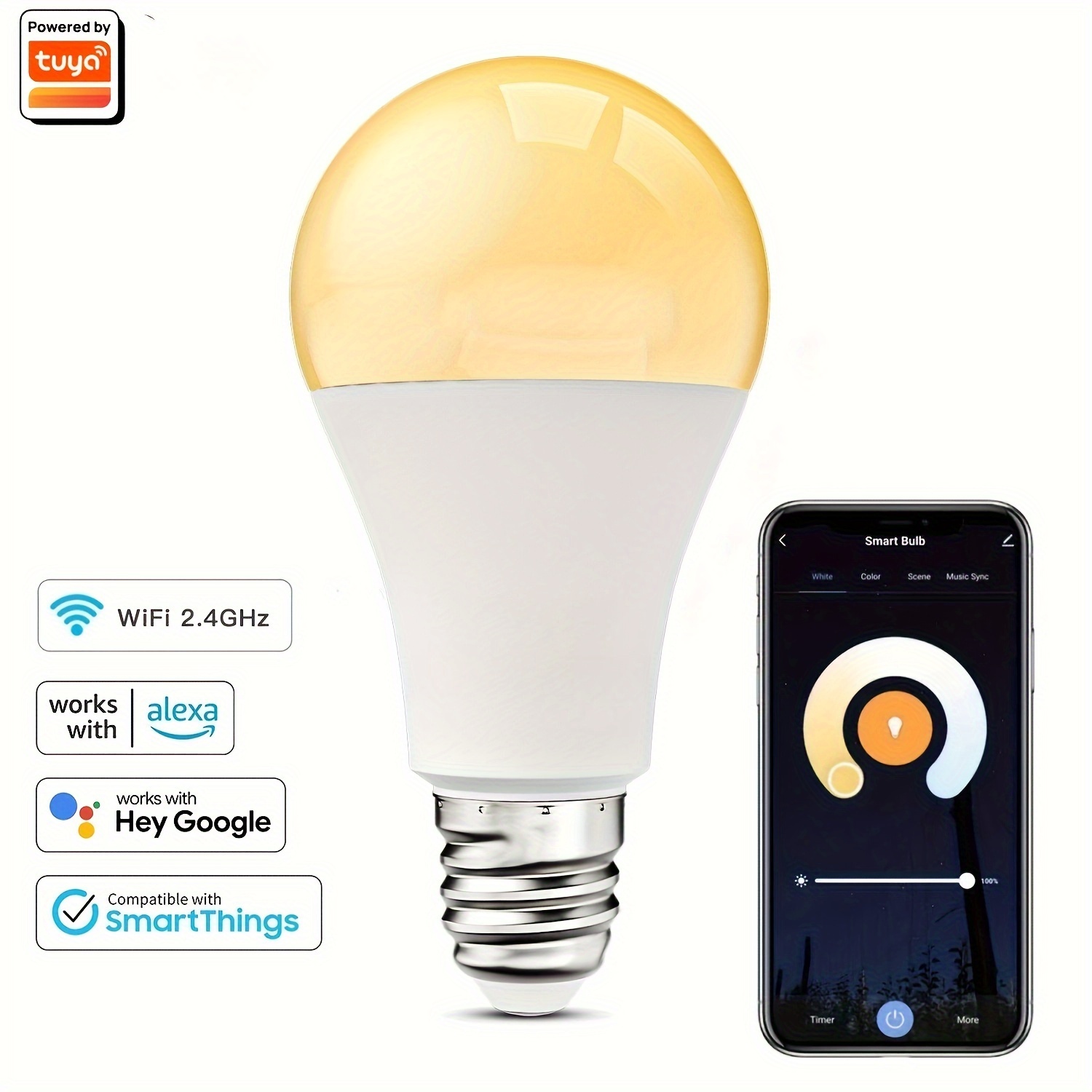 Philips Hue - Bombilla inteligente, E27, Luz cálida regulable, 9W,  Compatible con Alexa y Google Home - Pack de 2 Bombillas LED inteligentes :  : Iluminación