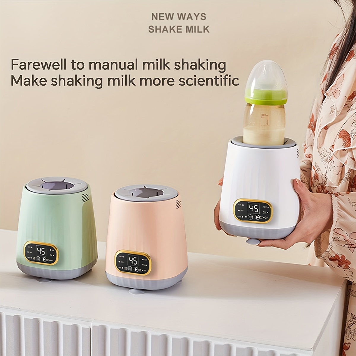 Espumador de leche de mano recargable por USB LCD, espumador de leche  eléctrico ajustable de 3 velocidades, mini licuadora de bebidas para café a