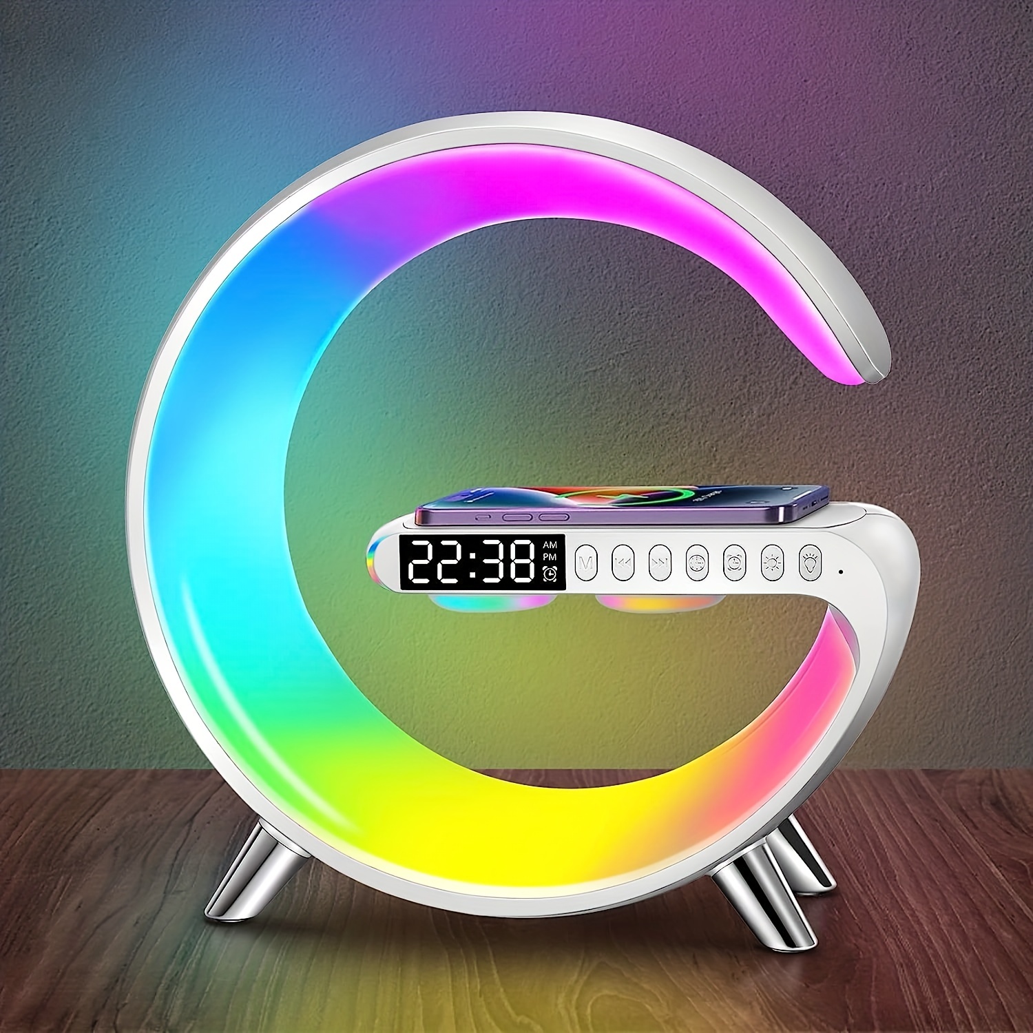 Lampara De Ambiente Led - Despertador Rgb Para Hogar - Lámpara De Mesita De  Noche Digital - Altavoz Con Luz Rgb - Cargador Inalámbrico - Decoración De  Dormitorio Para Dormir con Ofertas