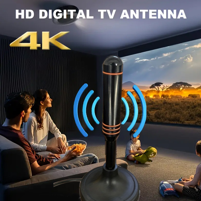 Antena digital para TV interior de largo alcance, antena de TV con  amplificador para RV TV digital interior HD4K y 1080P